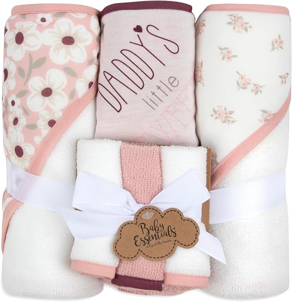 Hooded Baby Bath Towel and Washcloth 6 Piece Set for Newborns, Infants & Toddlers, Boys & Girls Baby Hooded Towels Set