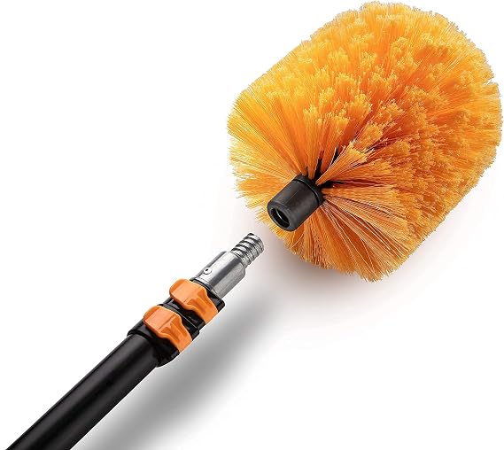 1.5-to-4 ft Cobweb Duster with Extension Pole // 10+ Foot Reach Spider Web Cleaner Cobweb Brush for Outdoor & Indoor Web Cleaning // Lightweight & Sturdy Telescopic Pole // The Ultimate Dusting Kit