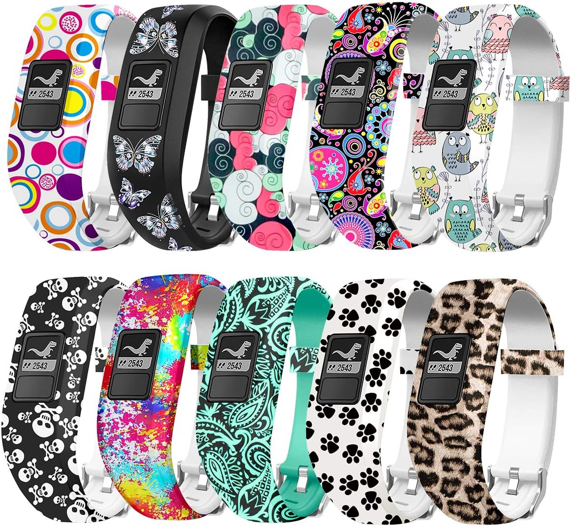 FITLI Compatible with Vivofit JR Bands, Garmin Vivofit 3 Bands, Vivofit JR 2 Bands, Replacement Bands Compatible with Kids Garmin Vivofit 3 JR 2 Band for Kids Women Men