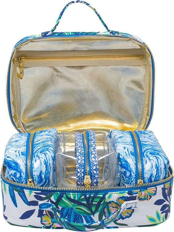 Lilly Pulitzer 4 Piece Travel Toiletry Bag Set, The Hottest Spot