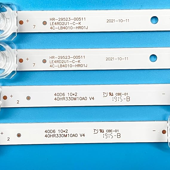 LED Backlight Strip for 40" TV 40D3000 40S6500FS 40D6 10X2 40HR330M10A0 V4 4C-LB4010-HR01J HR02J 40F6F 40L2F 40D610X2 Energy-Saving(10 Pieces 5TV)