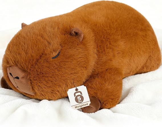 Wepop Capybara Weighted Stuffed Animals 5 Pounds, 21in Capybara Weighted Plush Toy Pillow Heavy Animal Gifts for Kids & Adults