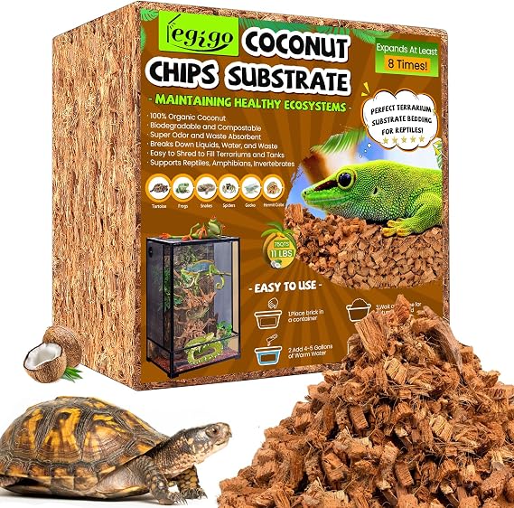 Legigo 4.5kg Coconut Chip Substrate for Reptiles, Natural Coco Coir Chip