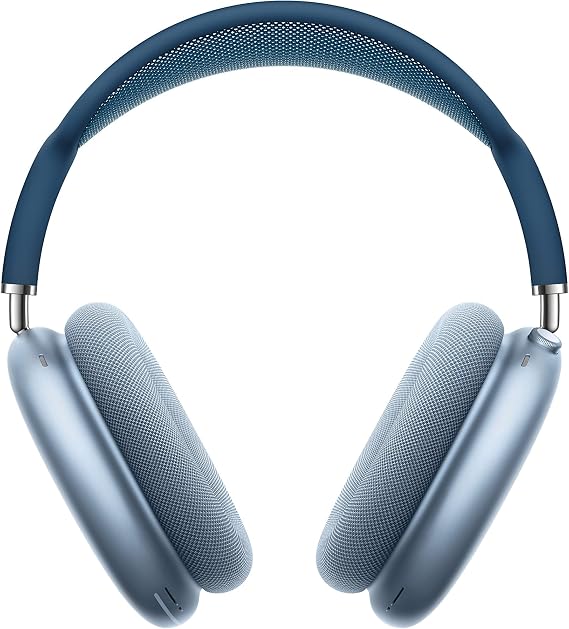 Apple AirPods Max Wireless Over-Ear Headphones, Active Noise Cancelling, Transparency Mode, Personalized Spatial Audio, Dolby Atmos, Bluetooth Headphones for iPhone Sky Blue