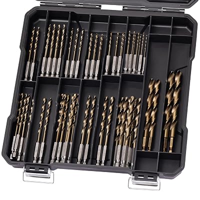 14 Hex Shank Cobalt Drill Bit Set 59Pcs 116-38, M35 HSS Impact Driver Drill Bits for Metal and Hardened Steel, with Indexed Storage Case