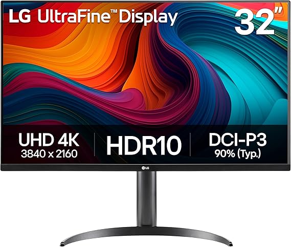 LG 32UR550K-B 32-inch Ultrafine 4K UHD (3840 x 2160) Computer Monitor, HDR10, 60Hz, HDMI, DisplayPort, Tilt/Height/Pivot Adjustable Stand, Black | HDMI, DisplayPort, HDR10, 60Hz, (3840 x 2160), Tilt/Height/Pivot Adjustable Stand
