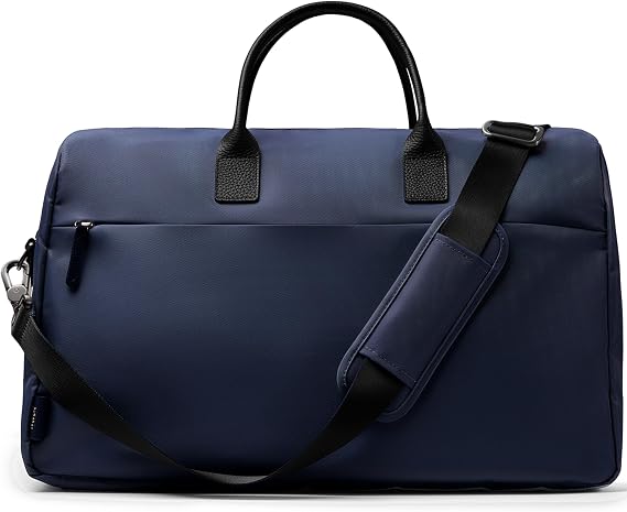 July Carry All Split Weekender, Carry On Bag, 28L, French Navy | Weekender Travel Bag for Personal & Work, Zipped Pockets, Pass-Through Band, Clamshell Opening, Flight Approved