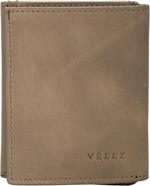Full Grain Leather Card Holder for Men, (3.9" X 3.1" X 0.8") - Slim, Gray Business Card Wallet with RFID Blocking, Bill Compartment & Vintage Look - Durable & Stylish, Handcrafted in Colombia