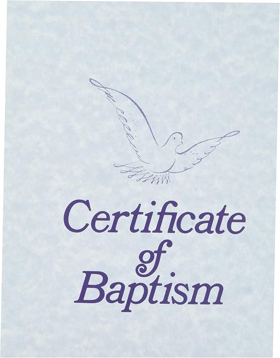 Certificate-Baptism w/Envelope (6 Pack)