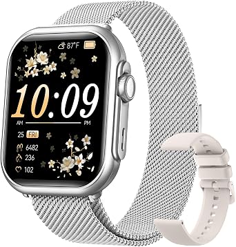 1.83" HD Smart Watch, 30 Days Battery Life, Sleep/Heart Rate/SpO2/Blood Pressure Monitor, Calls/Messages/Notifications, 5ATM 110+ Sports Modes Fitness Tracker Watch, for Women & Men/ Android & iPhone