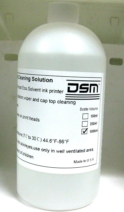 Eco Solvent Cleaning Solution1000 ml (1 Liter) for Mimaki Roland Mutoh Epson Ink Line Head Flushing Liquid (Made in USA)