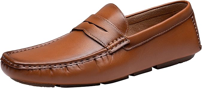 Jousen Men's Penny Loafers Casual Driving Slip On Shoes | Rubber Outsole Soft Lightweight Moccasins Daily Business Wedding Office Travel Boat
