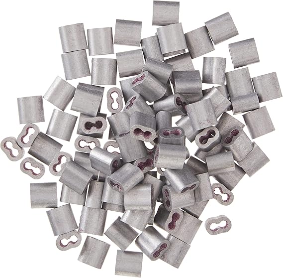 Zareba Gritted Wire Crimping Sleeve 2-3 - Splice Wire, In-Line Strainers & Loops at End Posts - Use with 12.5 Gauge Wire - 100 Pack - HTGCS23100