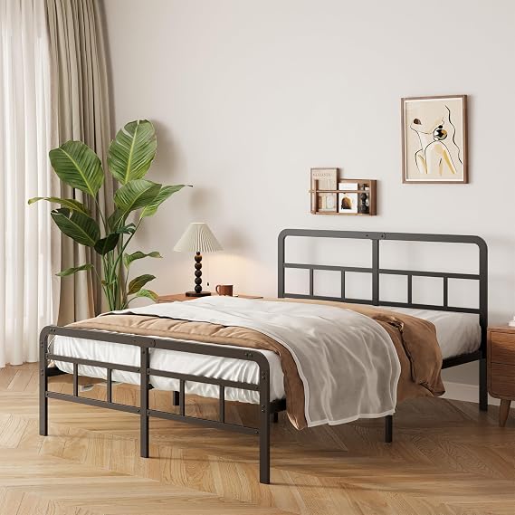 Yicensen Double Bed Frame with Headboard and Footboard