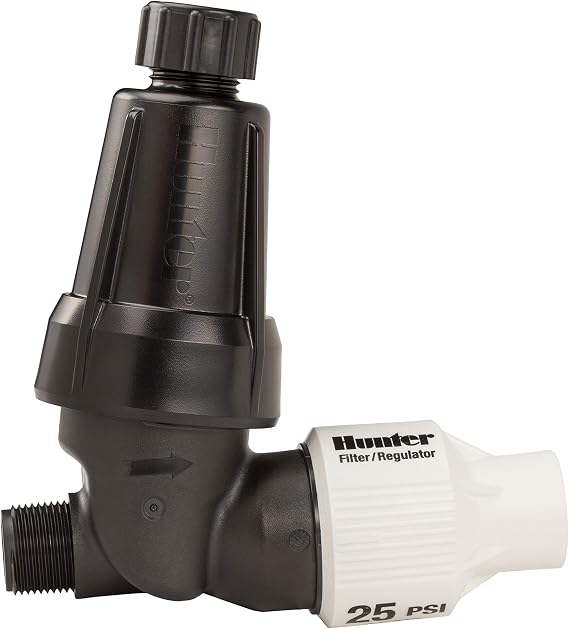 SPW Hunter HFR-075-40 3/4" Filter Kit 150 Mesh Stainless Steel Filter 40 PSI Pressure Regulator for Micro/Drip Irrigation HFR07540