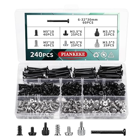 240 Pcs Computer Screws, PC Screwsset, Motherboard Screws for PC Case Fans Thumb Screw Set Standoffs Computers, Components &amp; Accessories