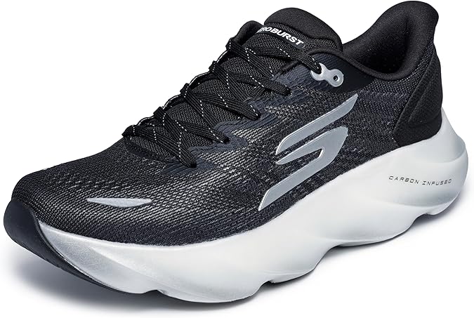 Skechers Men's Aero Burst Running Shoe | Hyper Burst Ice Cushioning, Carbon-Infused H-Plate, Arch Fit Insole, Goodyear Rubber Outsole, Machine Washable