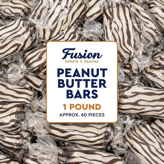 Peanut Butter Bars Candy, 1 Pound Bulk Bag, Individually Wrapped