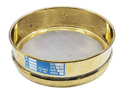 Test Sieve, 8 Inch - Full Height - ASTM No. 35 500m - Brass Frame with Stainless Steel Wire Mesh - Eisco Labs
