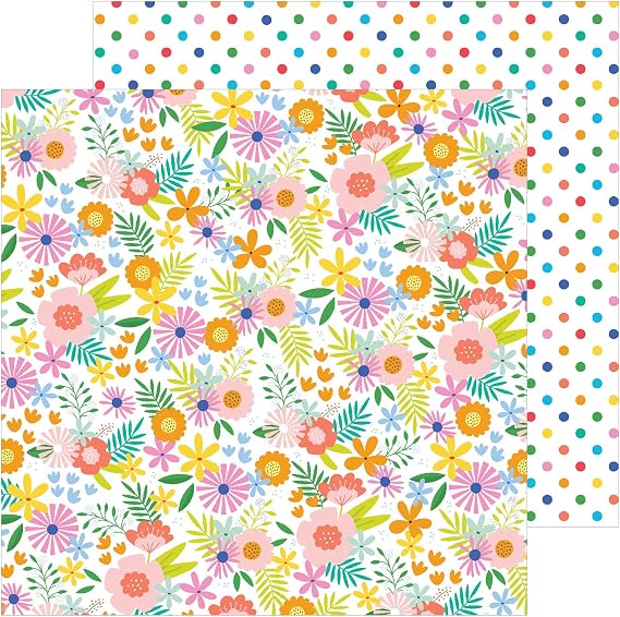 Pebbles Pattern Paper Oh Summertime - 12 x 12 - Summer Bouquet