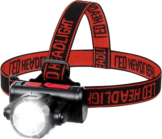 LED Rechargeable Headlamp with Floodlight and Spotlight, Waterproof Super Bright Head Flashlight Hard Hat Head Lamp, Up-Close Work Headlight for Running, Camping, Hiking