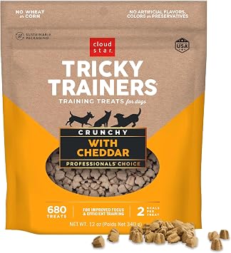 Cloud Star Tricky Trainers Crunchy Dog Treats, Cheddar Cheese, 12 oz. Pouch
