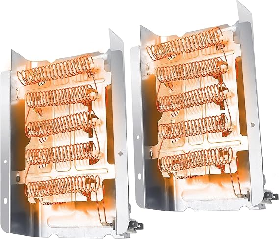 279838 W10724237 2 Pack Dryer Heating Element Kit for Whirl-pool Ken-more | Fit for May-tag Ro-per Ad-miral Ama-na, AED4675YQ1 MED5770TQ0 LER7646EQ0 AED4475TQ1 11062332511 LER4634EQ2 LER4634PQ0