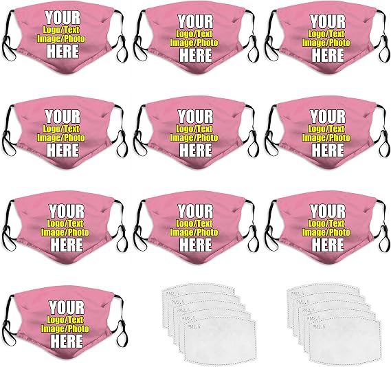 10 PCS Custom Face Masks Design Your Own Face Mask Custom Customized Mask Personalized Mask Reusable For Adults Kids