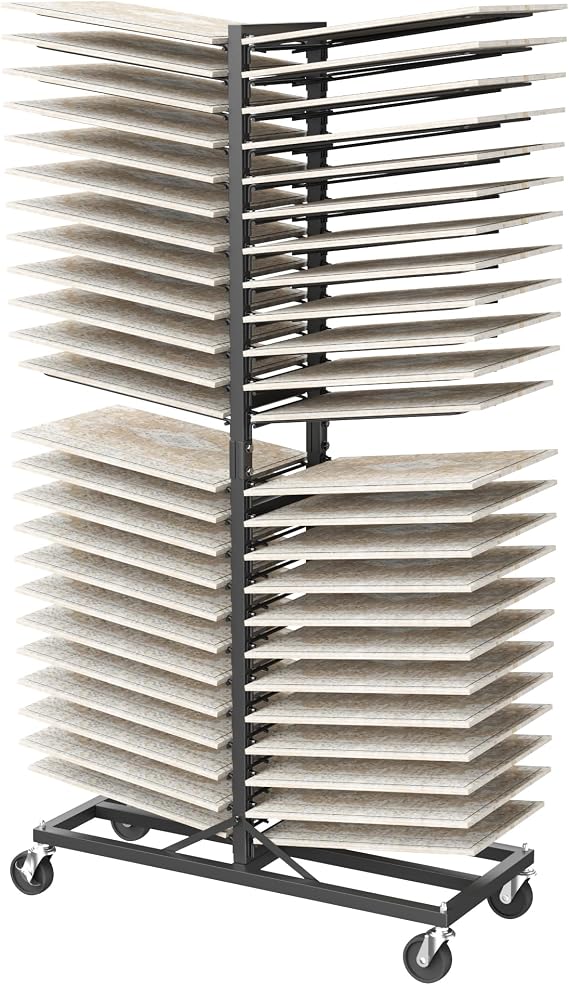 YOHKOH Paint Drying Rack 48 Shelves, Movable Drying Stand with 4 Casters for Screen Printing Frames Drawing Panel, Painting Drying Rack Cabinet Door Drying Rack for Art Studio Classroom