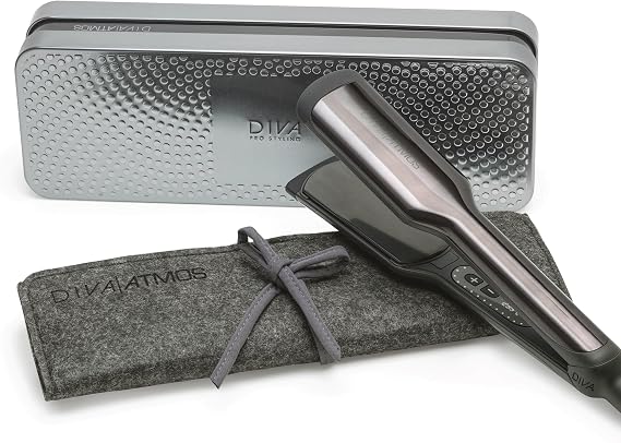 Diva Pro Styling Atmos Professional Styler | XXL Wide - 51mm | Adaptive Heat Technology Hair Straightener with MAK Oil-Infused Ceramic Plates