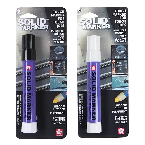 SAKURA Solid Paint Markers - Permanent Color Pens - Solid Paint Markers - Black & White - 1 Pack