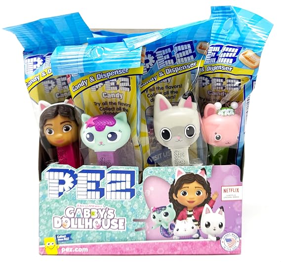 Pez Gabby's Dollhouse Dispensers Individually Wrapped Candy, Gabby's Dollhouse Party Favors For Kids, 12 Pack Assorted Pez Dispensers