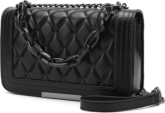 lola mae Crossbody Bags for Women Fashion Quilted Shoulder purse with Convertible Chain Strap Classic Satchel Handbag | Fashion