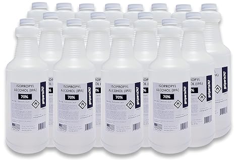 Isopropyl Alcohol 70% - 16 x 1000 ml (More Than 4 Gallons) USP Grade IPA 70 Percent - Made in the USA