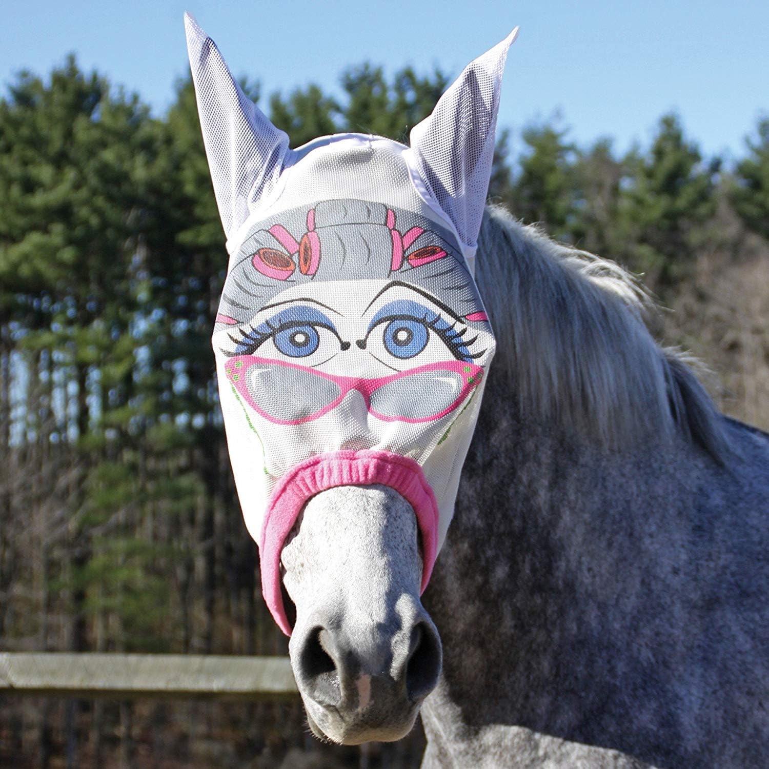 Schneiders Dura-Mesh Designer Fly Horse Masks | Fun Patterns & 70% UV Protection | Durable 1000D Mesh with Ear Coverage & Fleece Comfort