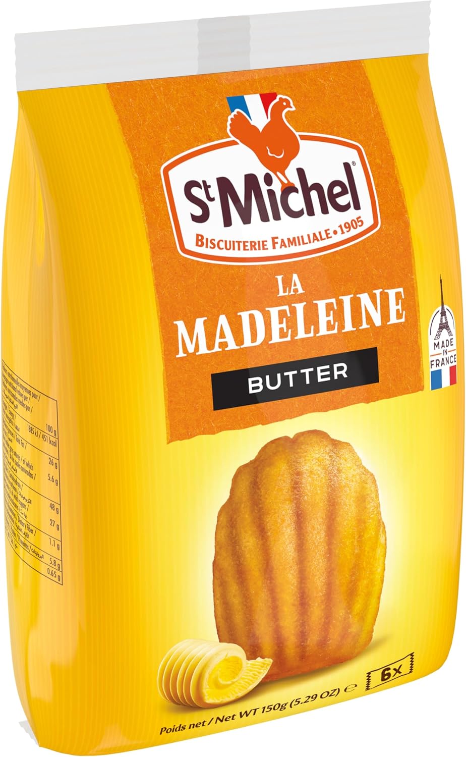 St Michel Premium Butter Madeleine 6 Pieces Genuine France Parisian Confectionery, Valentine, Individual Packaging, Popular, Stylish, Petite Gift, Souvenir, Baked Confectionery, Financier, Return,
