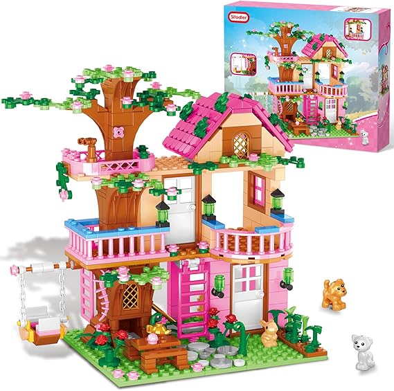Sitodier Tree House Building Set for Girls - 558pcs Treehouse Building Blocks Toys, Forest Camp House Bricks Kit with Animals, Birthday Xmas Gifts for Kids Girls Boys Age 6 7 8 9 10 11 12+