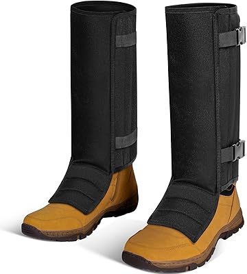 Snake Gaiters, Protection Waterproof Outdoor Protection for Men & Women Lower Legs, Snake Proof Gaiters Adjustable Size for Hunting, Hiking, Camping, Farm Working