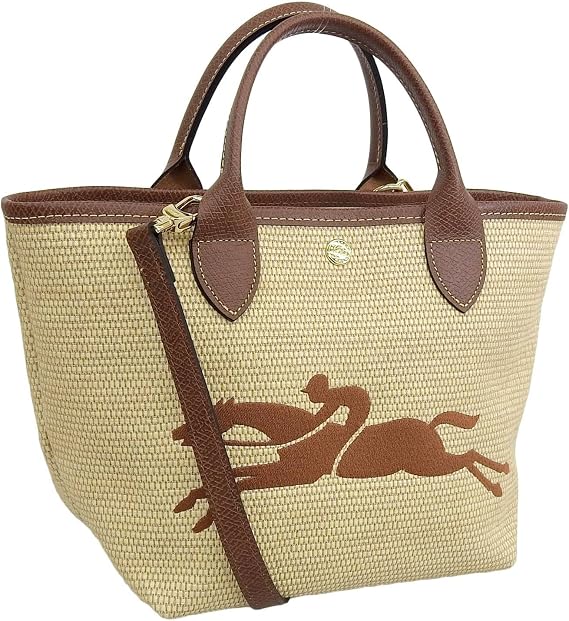Longchamp 10144 HZB Le Pannier Pliage Bag Women's Handbag 2-Way Crossbody Top Handle Bag S Canvas Brand LE PANIER PLIAGE Brown Parallel import goods