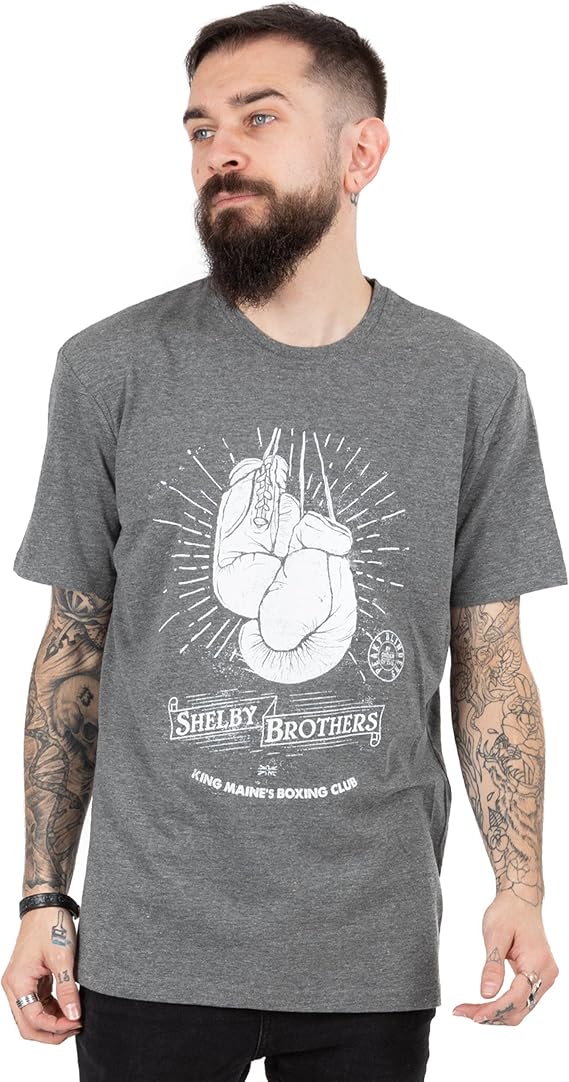 Peaky Blinders T Shirt Mens Adults Shelby Brothers Boxing Club Grey Top