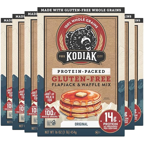 Kodiak Cakes Frontier Oat Gluten Free Protein Pancake and Waffle Mix, 16oz (Pack of 6)