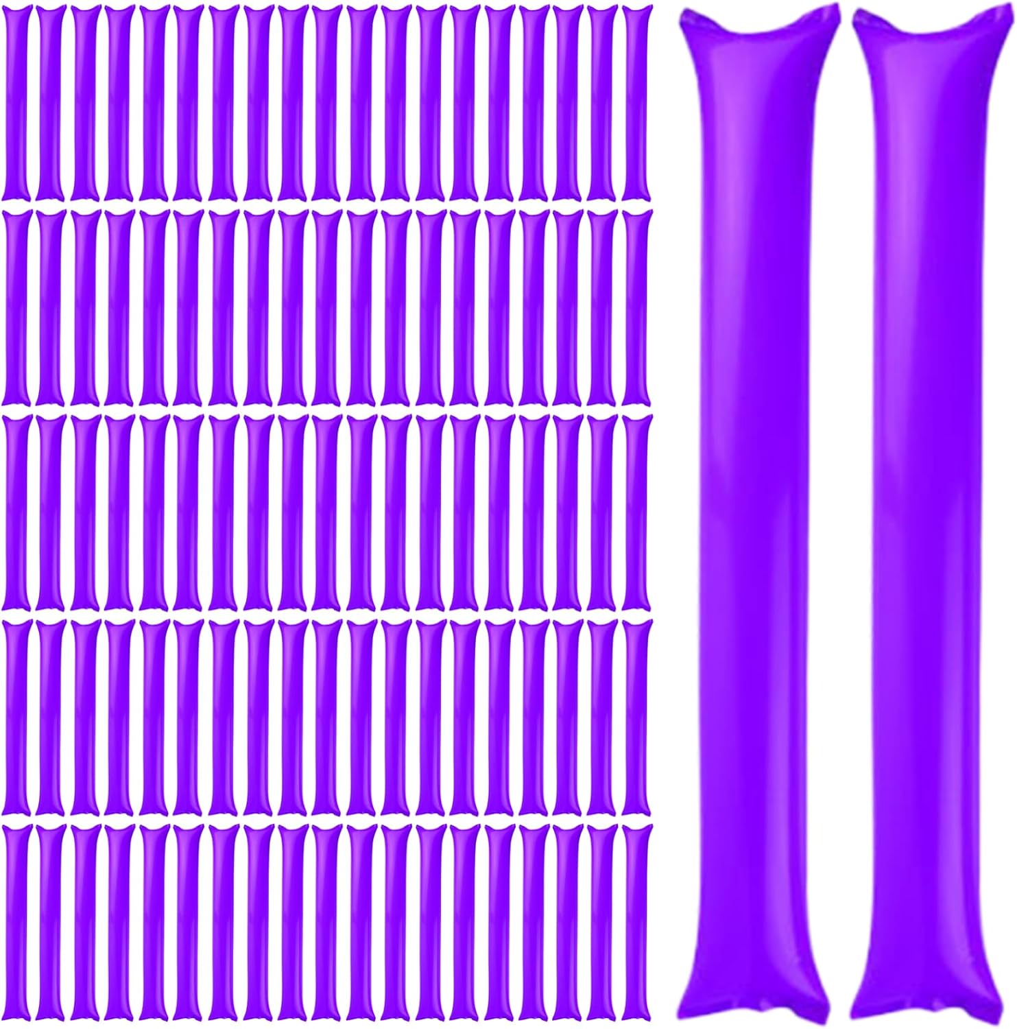 Thunder Sticks 100 Pcs Boom Stick Inflatable Spirit Sticks Cheerleading Plastic Boom Stick Noise Makers for Sporting Events Dance Basketball Football Purple