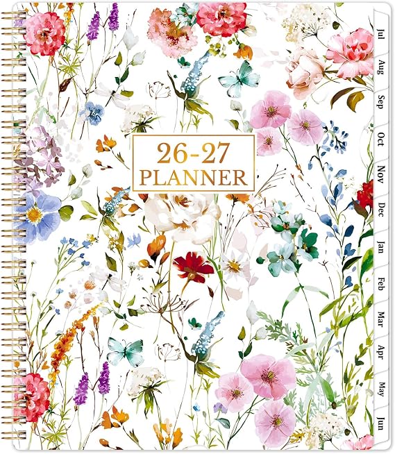 Planner 2026-2027 - Academic Planner 2026-2027, Planner Weekly and Monthly | 8.5" x 11" Planner, JULY 2026 - JUNE 2027, Calendar Planner with Monthly Tabs, Inner Pocket, Premium Paper, Twin-wire Binding