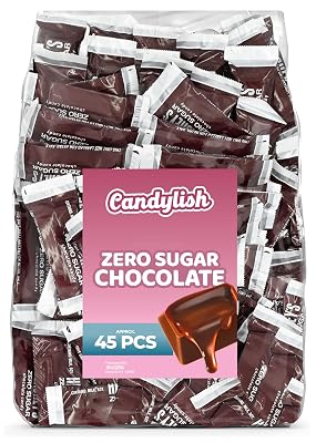 Zero Sugar Milk Chocolate Candy Bars - Approx. 45 Pieces Bulk Pack