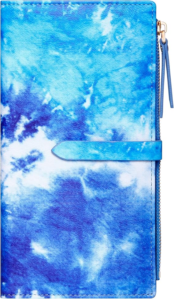 Badiya Ultra Slim Wallet Credit Card Holder Thin Bifold Clutch Wallets with Zipper Pocket for Women