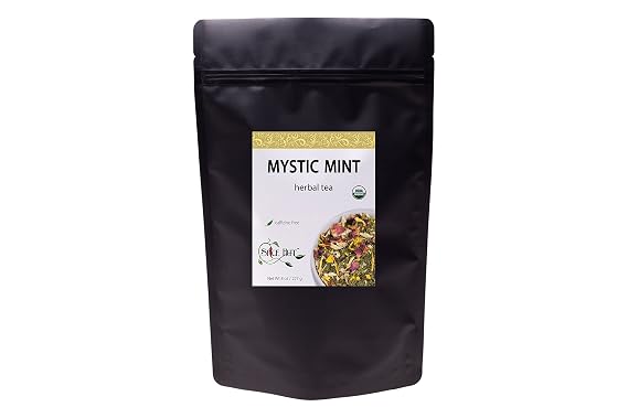 Mystic Mint, Loose Leaf Herbal Tea - Peppermint, Spearmint & Ginger - Caffeine-Free | bulk 8oz, 80-100 cups | The Spice Hut, First Sip of Tea