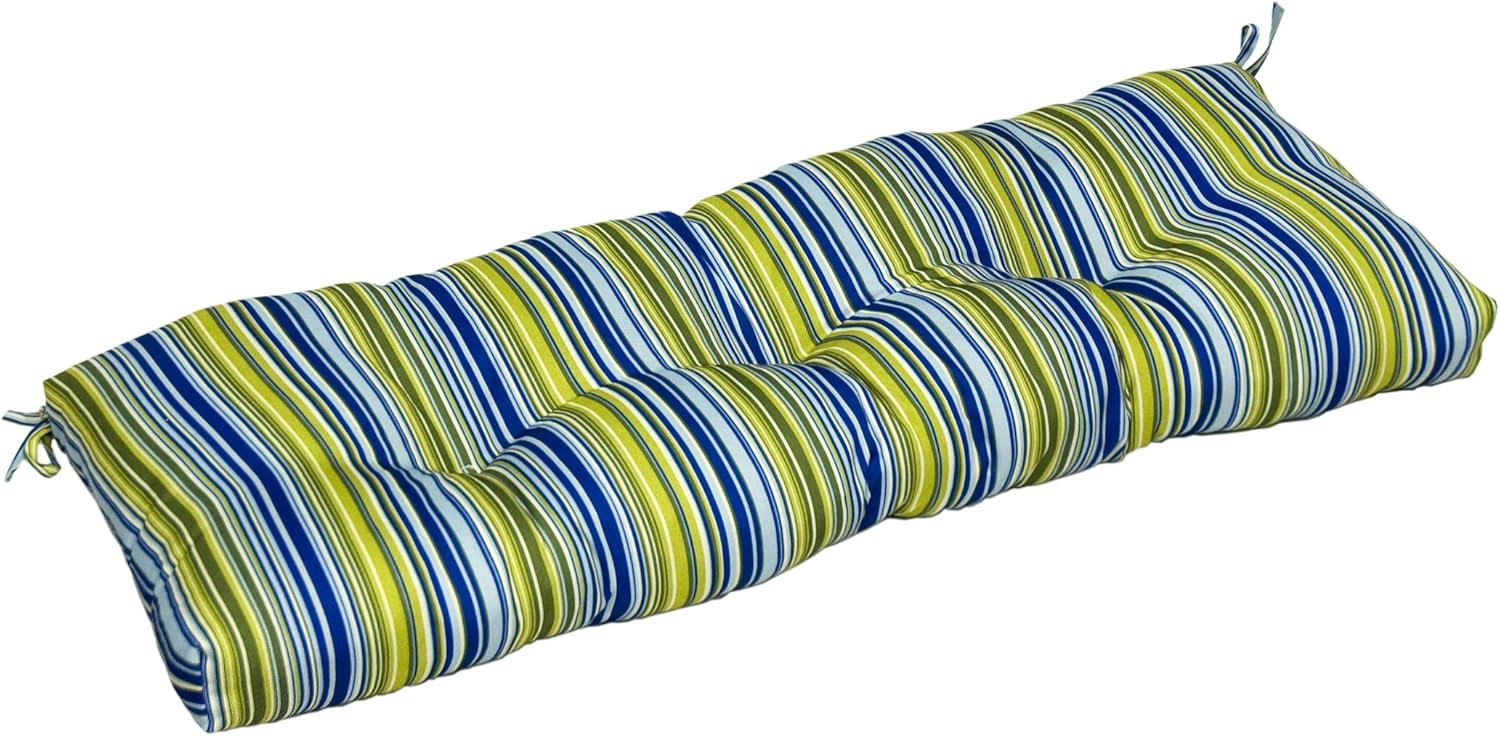 Greendale Home Fashions 44 x 17 Indoor Tufted Reversible Bench Cushion, Vivid Stripe