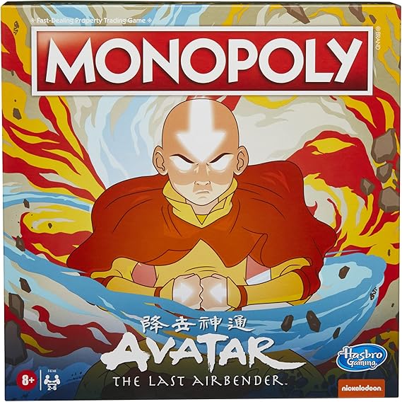 Hasbro Gaming Monopoly: Avatar: Nickelodeon The Last Airbender Edition Board Game for Kids Ages 8 and Up, Play as a Member of Team Avatar