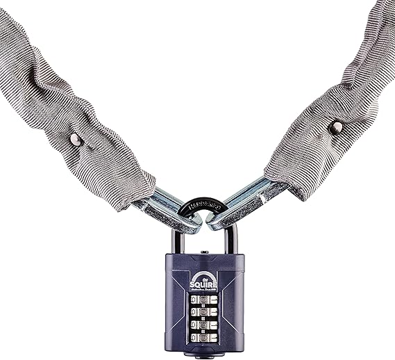 Henry Squire Steel Shackle Combination Padlock with Square Link Chain Set