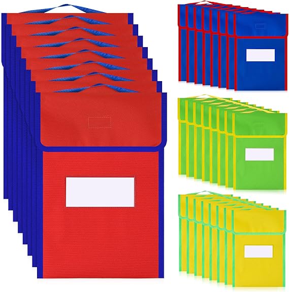 Buryeah 32 Pcs Large Book Bags for Classroom Book Pouches Bulk